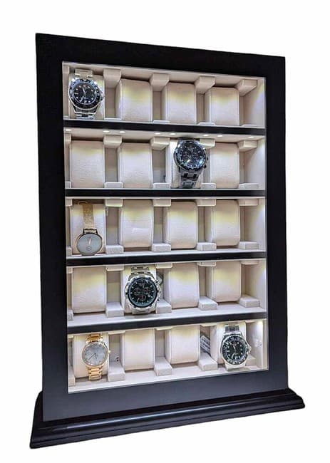 Watch Display Case Table Display Case for 20 Watches Black with LED Light No.13 product image