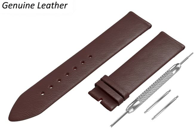 For NOMOS Dark Brown Genuine Leather Strap Watch Band For Buckle Clasp 12-24mm product image