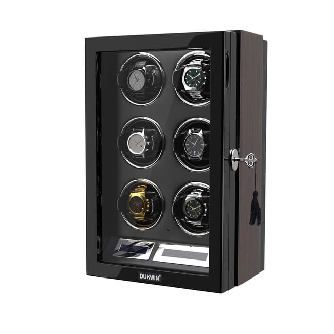 LCD Touchscreen LED Backlight Watch Winder for Automatic 6 Watches Display Case product image