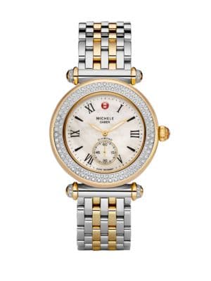 Michele Women's Caber Diamond Mother of Pearl Dial Two-Tone Stainless Steel Watch product image